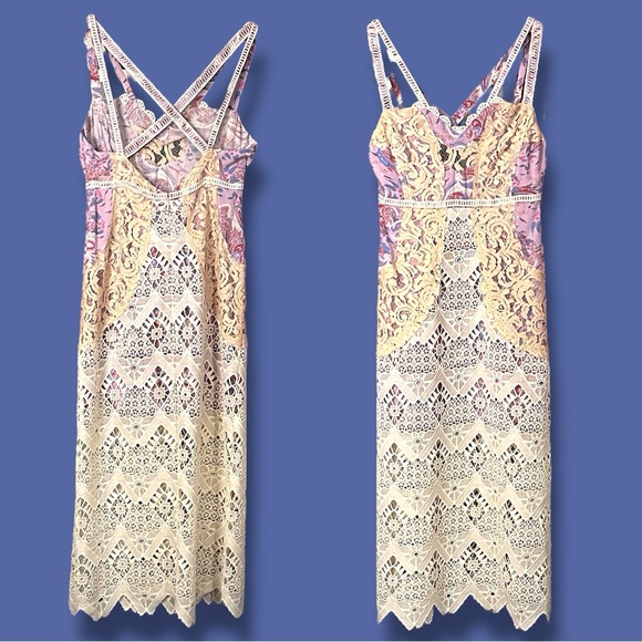 πHP!π EUC Free People Still Life Lace Strappy Midi Dress. Size 2 π - Picture 3 of 14